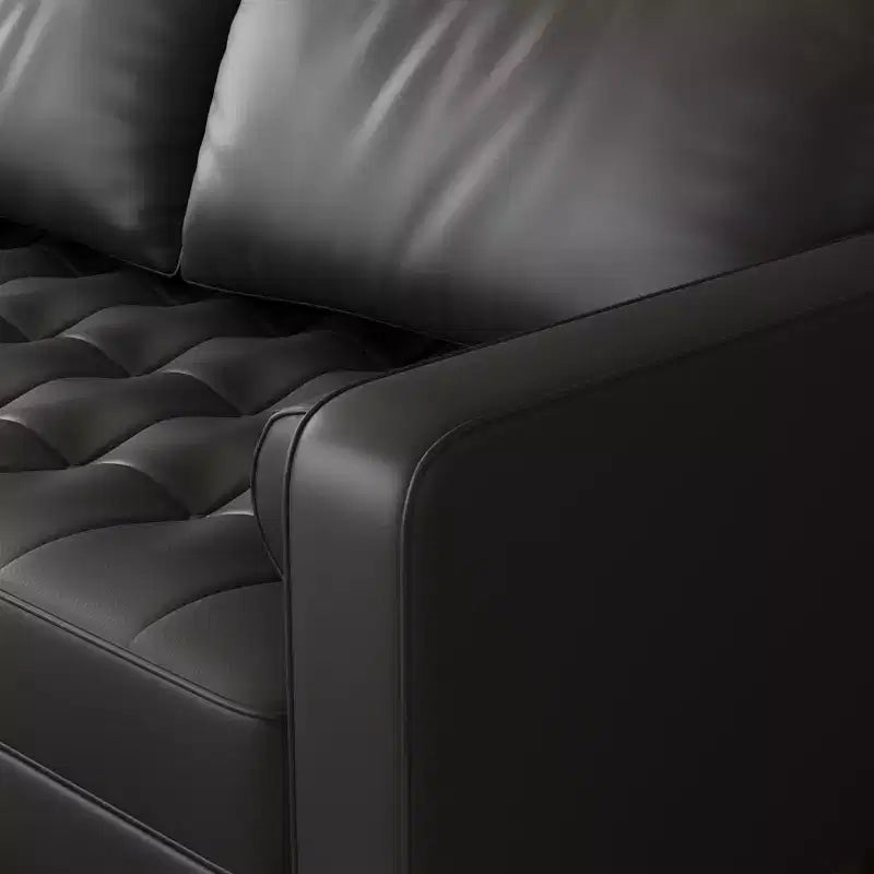 Canapé Loveseat en Faux Cuir 70", Canapé 3 Places Moderne du Milieu du Siècle pour Petits Espaces, Salon d'Appartement
