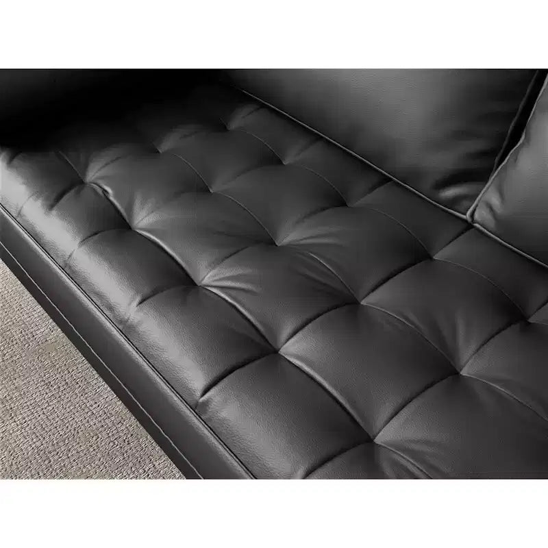 Canapé Loveseat en Faux Cuir 70", Canapé 3 Places Moderne du Milieu du Siècle pour Petits Espaces, Salon d'Appartement