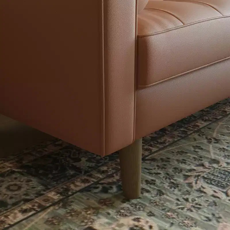 Canapé Loveseat en Faux Cuir 70", Canapé 3 Places Moderne du Milieu du Siècle pour Petits Espaces, Salon d'Appartement