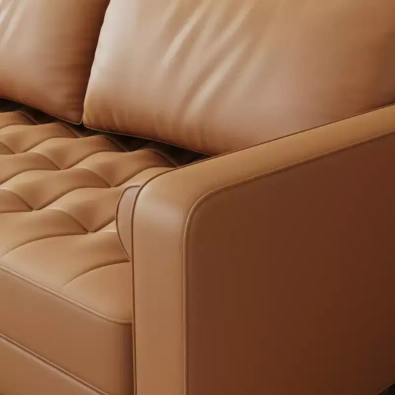Canapé Loveseat en Faux Cuir 70", Canapé 3 Places Moderne du Milieu du Siècle pour Petits Espaces, Salon d'Appartement