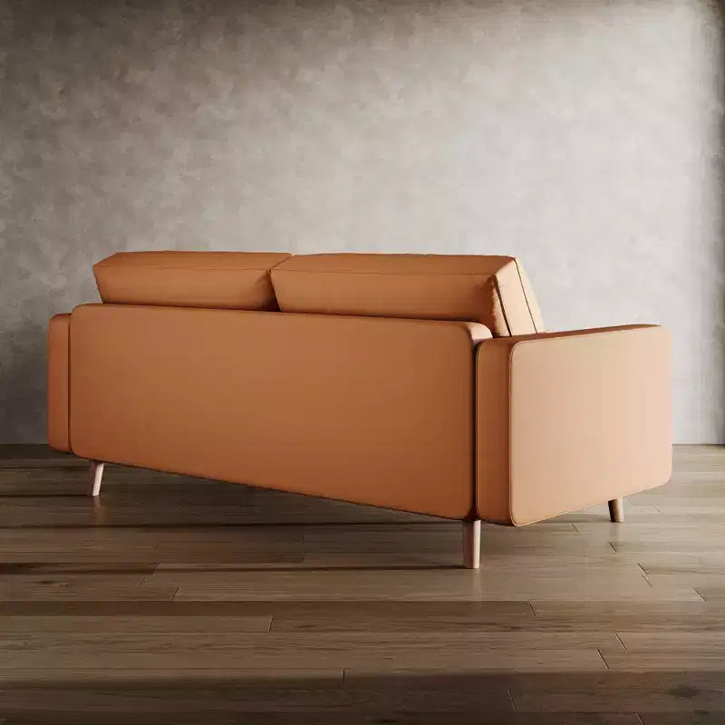 Canapé Loveseat en Faux Cuir 70", Canapé 3 Places Moderne du Milieu du Siècle pour Petits Espaces, Salon d'Appartement