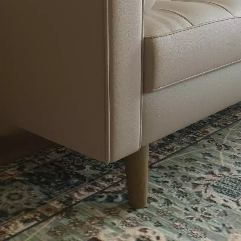 Canapé Loveseat en Faux Cuir 70", Canapé 3 Places Moderne du Milieu du Siècle pour Petits Espaces, Salon d'Appartement