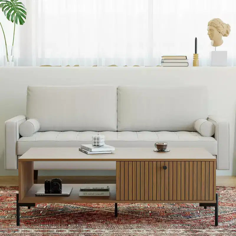 Canapé Loveseat en Faux Cuir 70", Canapé 3 Places Moderne du Milieu du Siècle pour Petits Espaces, Salon d'Appartement