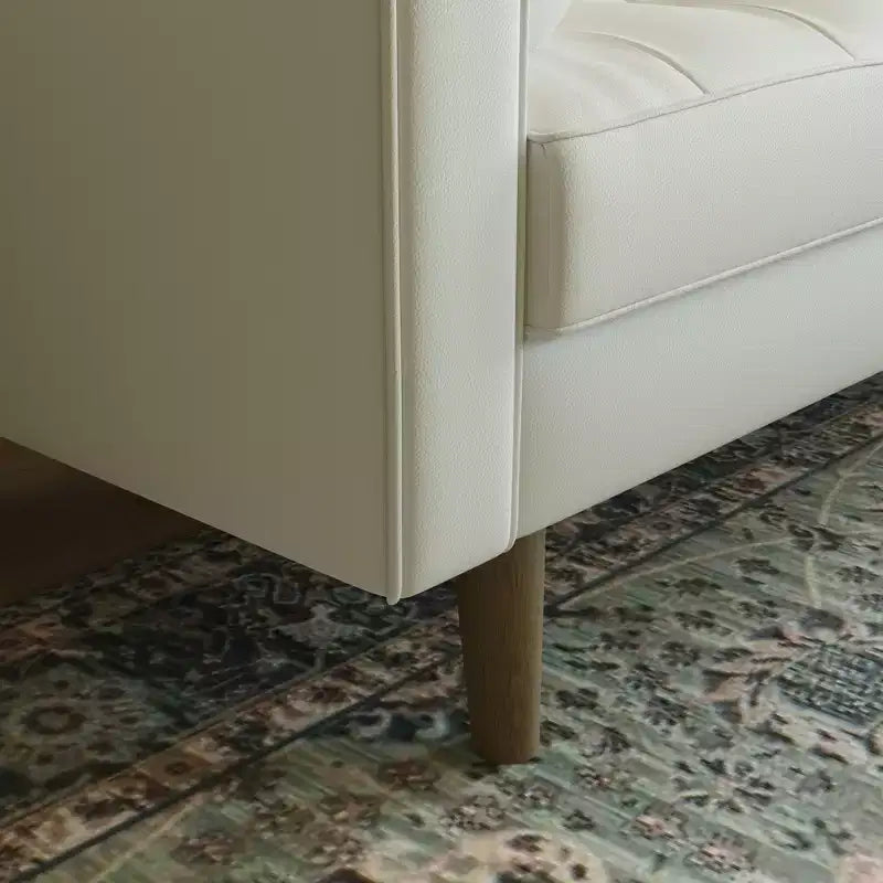 Canapé Loveseat en Faux Cuir 70", Canapé 3 Places Moderne du Milieu du Siècle pour Petits Espaces, Salon d'Appartement