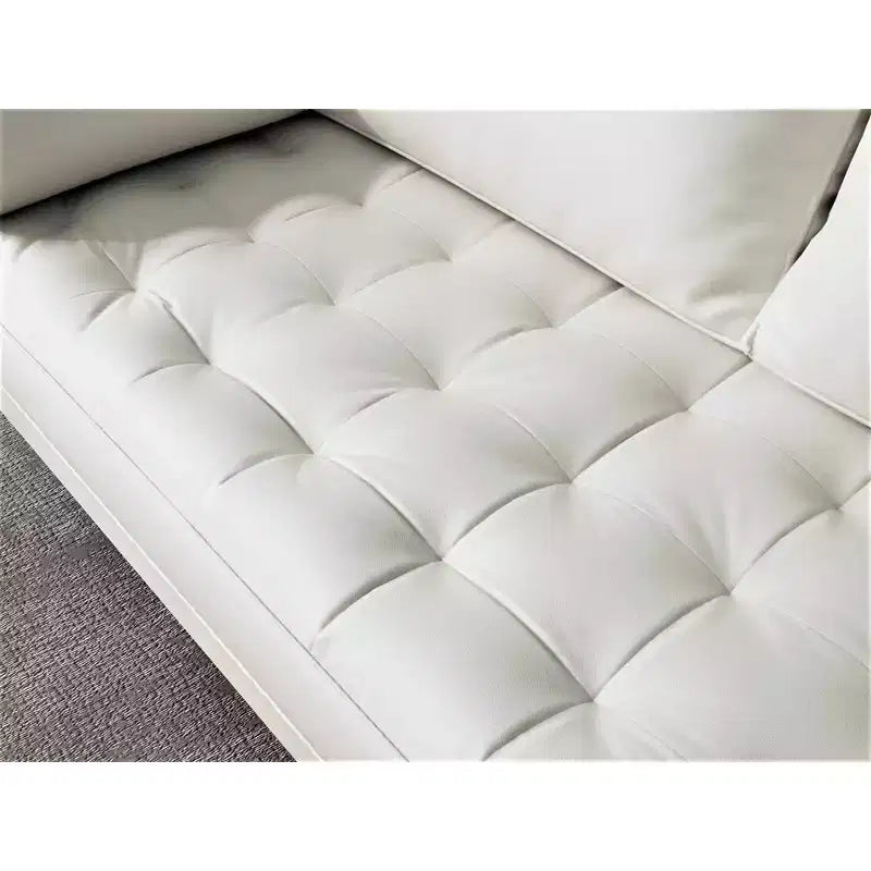 Canapé Loveseat en Faux Cuir 70", Canapé 3 Places Moderne du Milieu du Siècle pour Petits Espaces, Salon d'Appartement