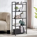 VASAGLE 5-Tier Tall Bookshelf, Bookcase with Steel Frame, Book Shelf for Living Room, Home Office, Study, 11.8 x 26 x 60 Inches, Industrial Style