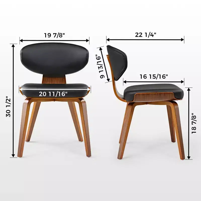 Chaises de salle à manger rembourrées (lot de 2), noir