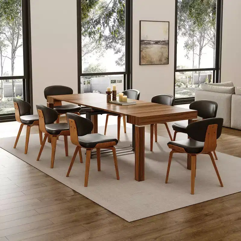 Chaises de salle à manger rembourrées (lot de 2), noir