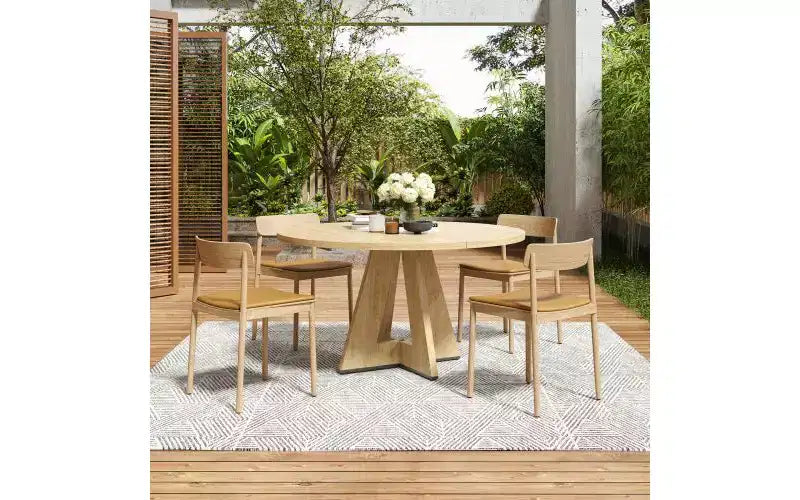 Table à manger en bois avec pieds en métal, table de cuisine ronde de 47" pour 4 à 7 personnes avec bords lisses et arrondis, table de salle à manger spacieuse pour le salon