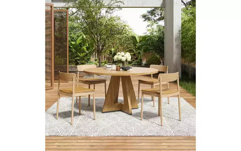 Table à manger en bois avec pieds en métal, table de cuisine ronde de 47" pour 4 à 7 personnes avec bords lisses et arrondis, table de salle à manger spacieuse pour le salon