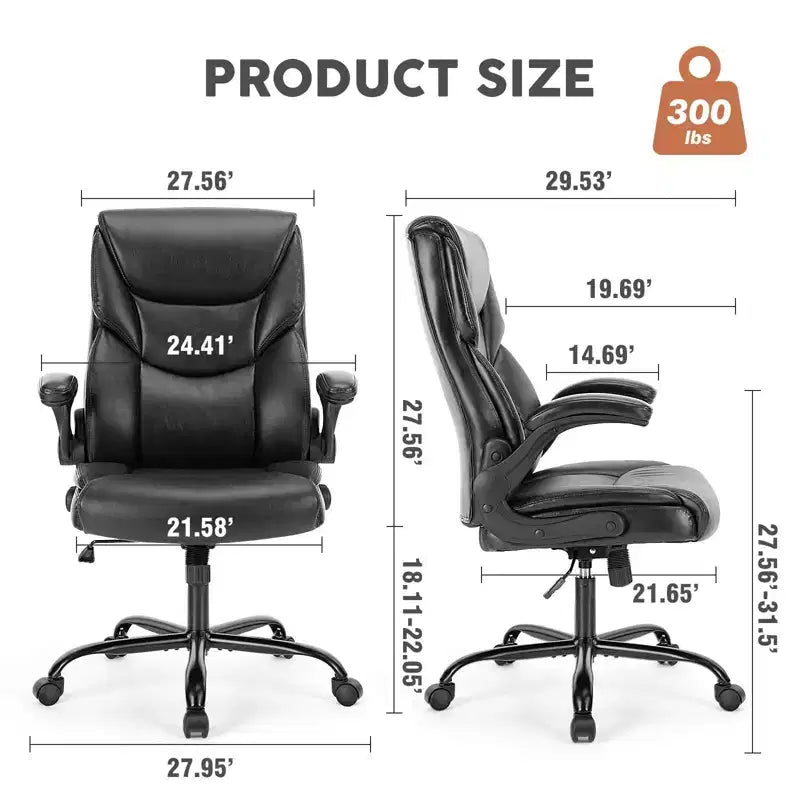 Chaise de bureau ergonomique avec accoudoirs relevables réglables, chaise d'ordinateur pivotante avec soutien lombaire et base en métal, chaise entrecroisée pour la maison