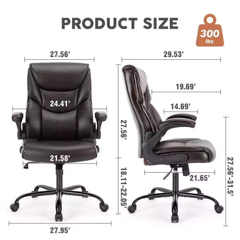 Chaise de bureau ergonomique avec accoudoirs relevables réglables, chaise d'ordinateur pivotante avec soutien lombaire et base en métal, chaise entrecroisée pour la maison