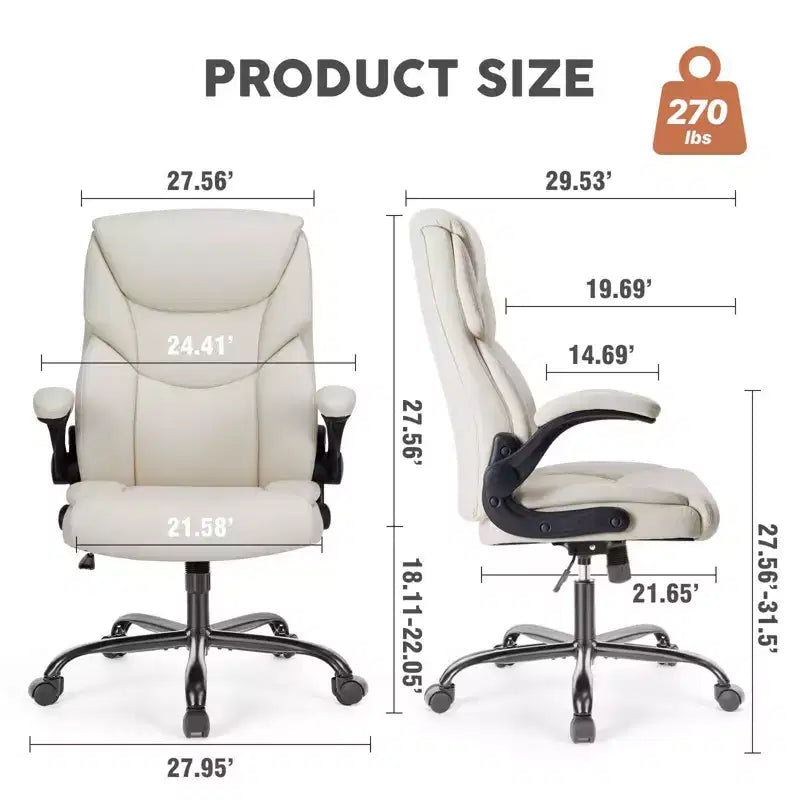 Chaise de bureau ergonomique avec accoudoirs relevables réglables, chaise d'ordinateur pivotante avec soutien lombaire et base en métal, chaise entrecroisée pour la maison