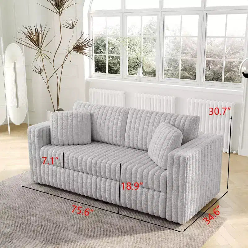 Canapé moderne 2 places de 192 cm avec 2 coussins pour salon, appartement, bureau