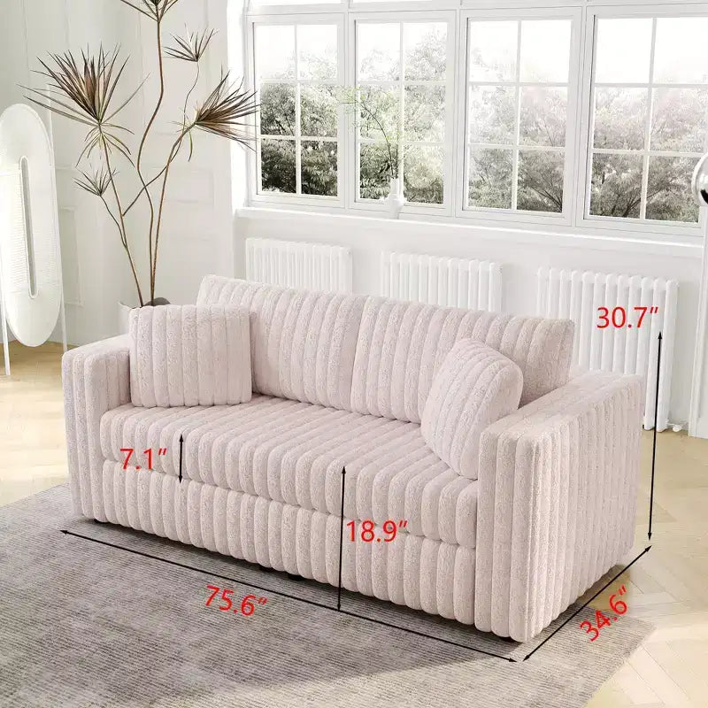 Canapé moderne 2 places de 192 cm avec 2 coussins pour salon, appartement, bureau