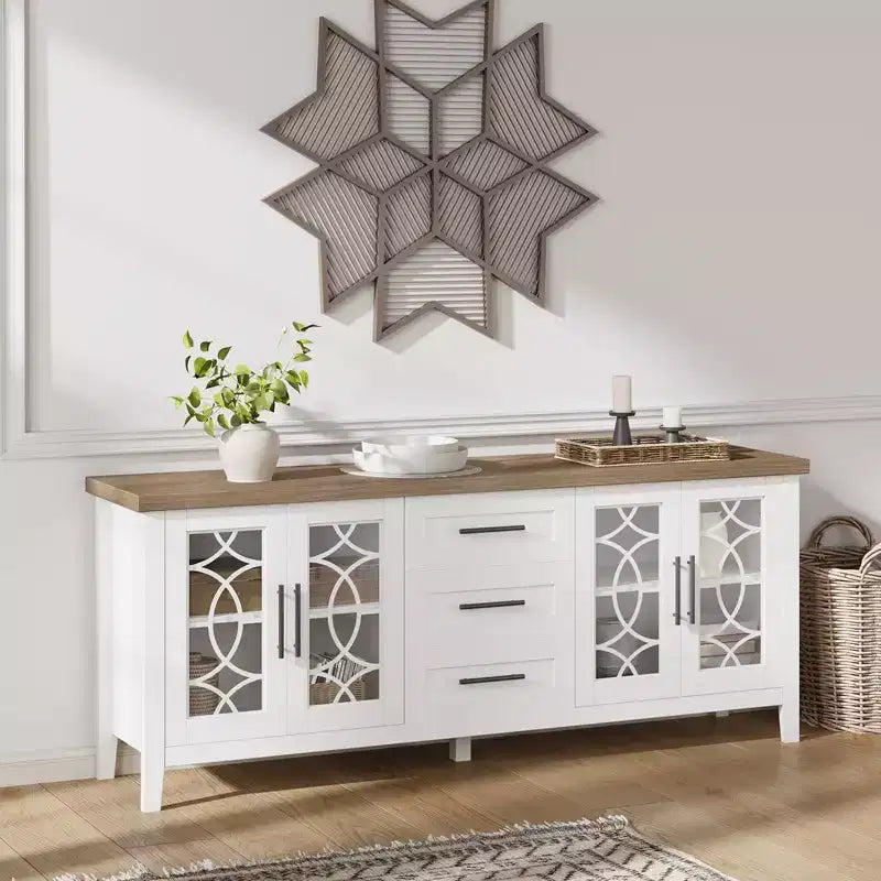 Meuble TV avec tiroirs de rangement, Meuble TV, Table console TV pour salon/chambre à coucher, Armoire de rangement