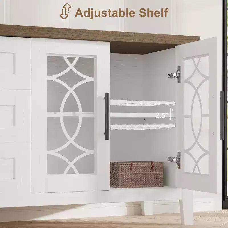Meuble TV avec tiroirs de rangement, Meuble TV, Table console TV pour salon/chambre à coucher, Armoire de rangement