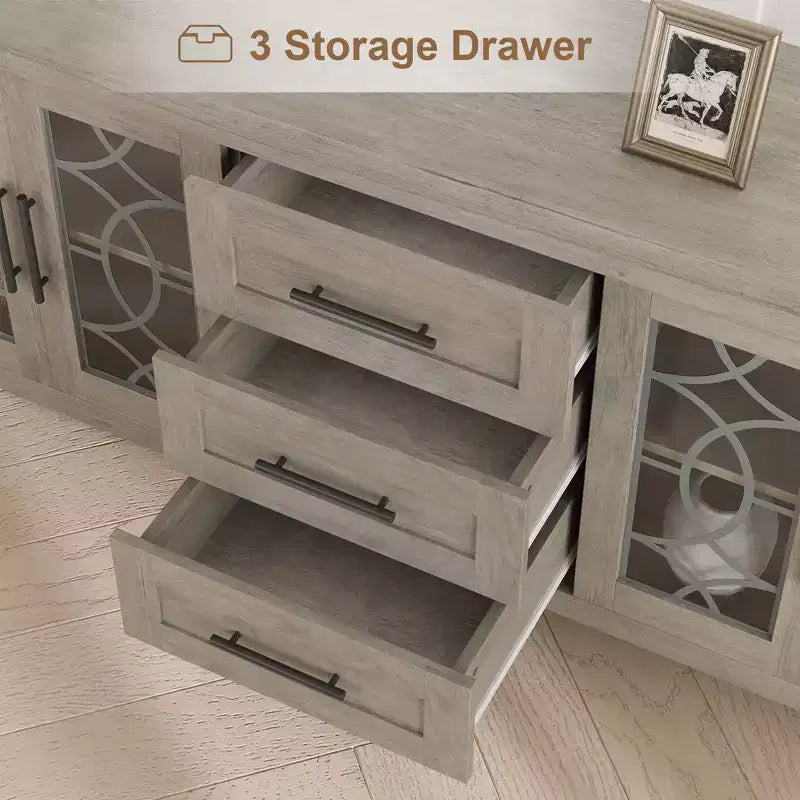 Meuble TV avec tiroirs de rangement, Meuble TV, Table console TV pour salon/chambre à coucher, Armoire de rangement