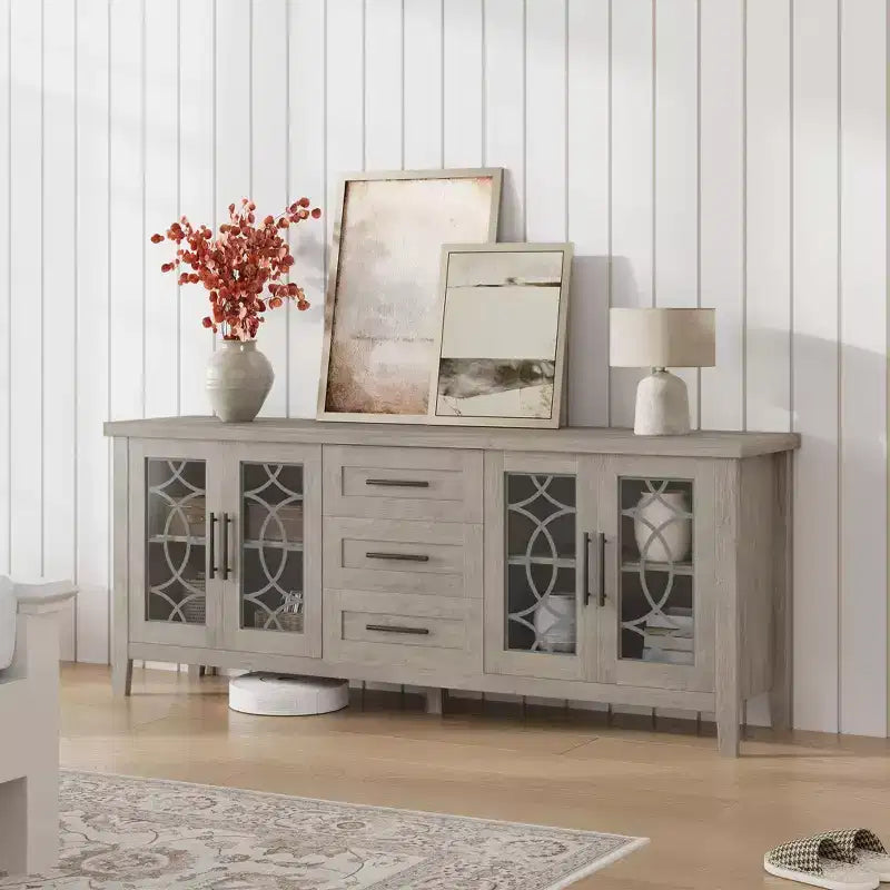 Meuble TV avec tiroirs de rangement, Meuble TV, Table console TV pour salon/chambre à coucher, Armoire de rangement