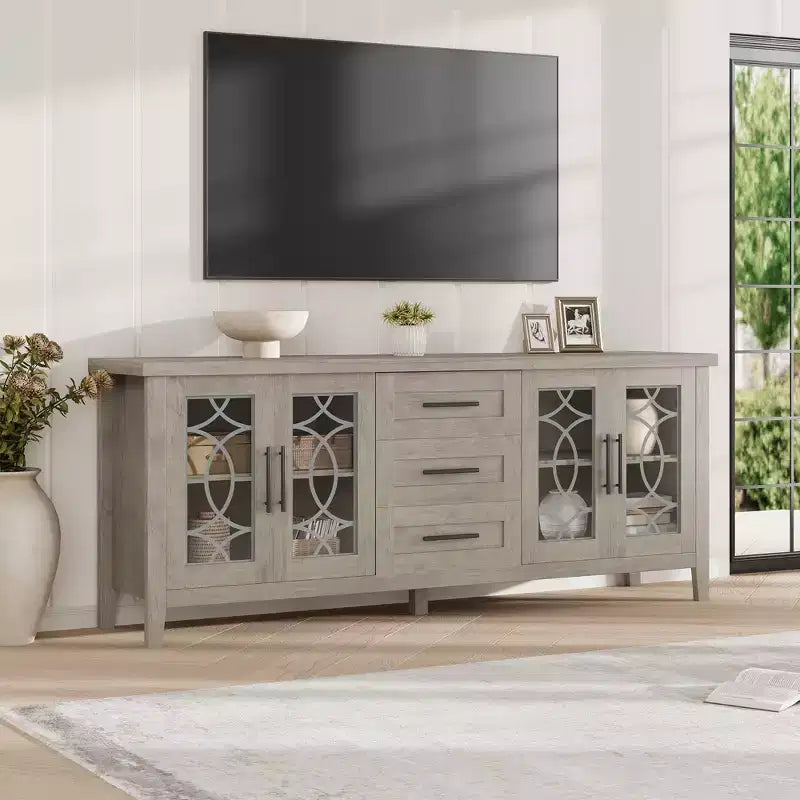 TV Stands with Storage Drawers, TV Entertainment Center, TV Console Table for Living Room Bedroom, Storage Cabinet