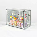 Tempered Glass Top Display Cabinet with Sliding Glass Door and Lock, Standard Aluminum Frame, Display Cabinet with Sliding Glass Door, Lock and LED