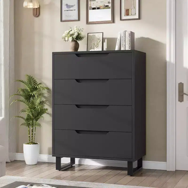 4 Dresser for Bedroom, 41.5 in Tall Dresser,Freestanding Vertical Drawer Cabinet with Storage,Wooden Closet Storage Chest for BedRoom,Hallway,Entryway