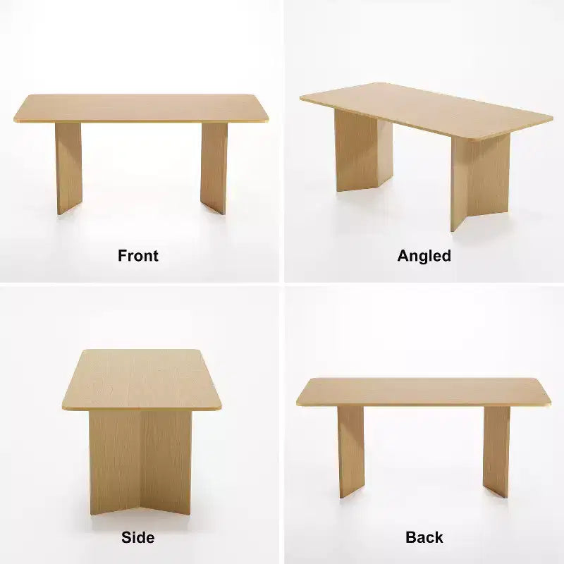 Table de salle à manger rustique en bois massif naturel 67 x 33,5 avec pieds en V et plateau carré en bois pour salles à manger modernes et réunions de famille