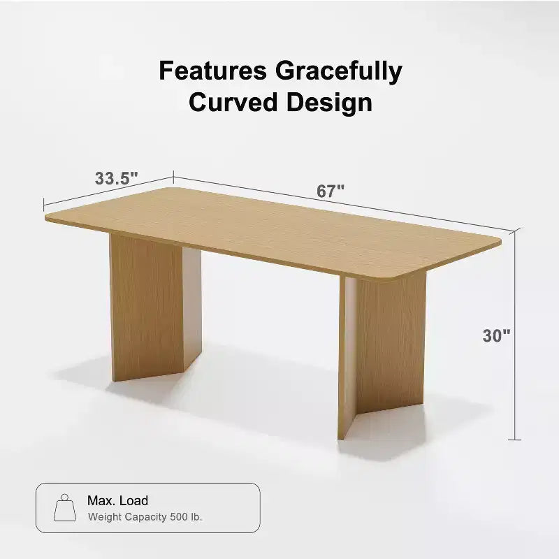 Table de salle à manger rustique en bois massif naturel 67 x 33,5 avec pieds en V et plateau carré en bois pour salles à manger modernes et réunions de famille