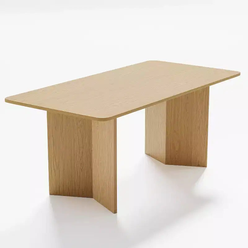 Table de salle à manger rustique en bois massif naturel 67 x 33,5 avec pieds en V et plateau carré en bois pour salles à manger modernes et réunions de famille