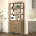 COZONY Modern Bookshelf w/ Storage Cabinet, 71 Bookcase Farmhouse Cabinet w/ Adjustable Shelves, Bookshelves for Bedroom, Living Room, Home & Office