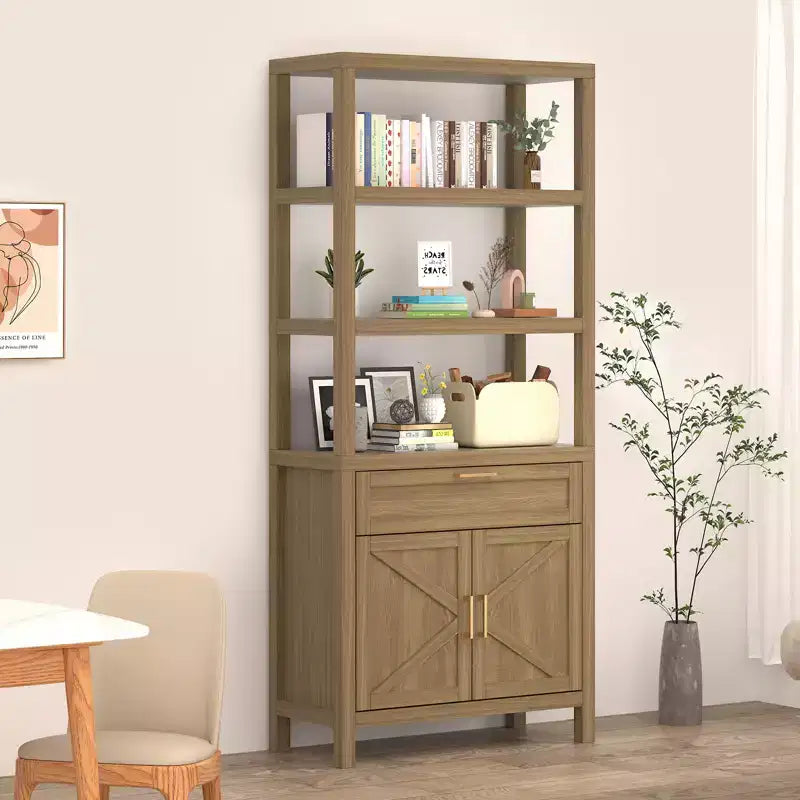 Bibliothèque moderne avec meuble de rangement, bibliothèque de ferme de 180 cm avec étagères réglables, bibliothèques pour chambre, salon, maison et bureau
