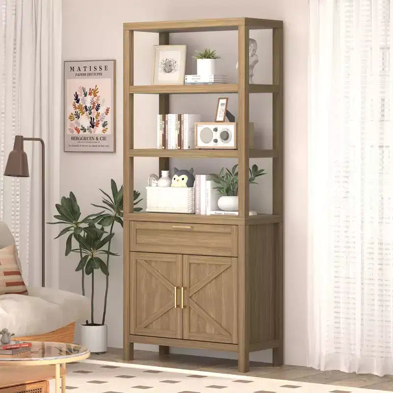Bibliothèque moderne avec meuble de rangement, bibliothèque de ferme de 180 cm avec étagères réglables, bibliothèques pour chambre, salon, maison et bureau