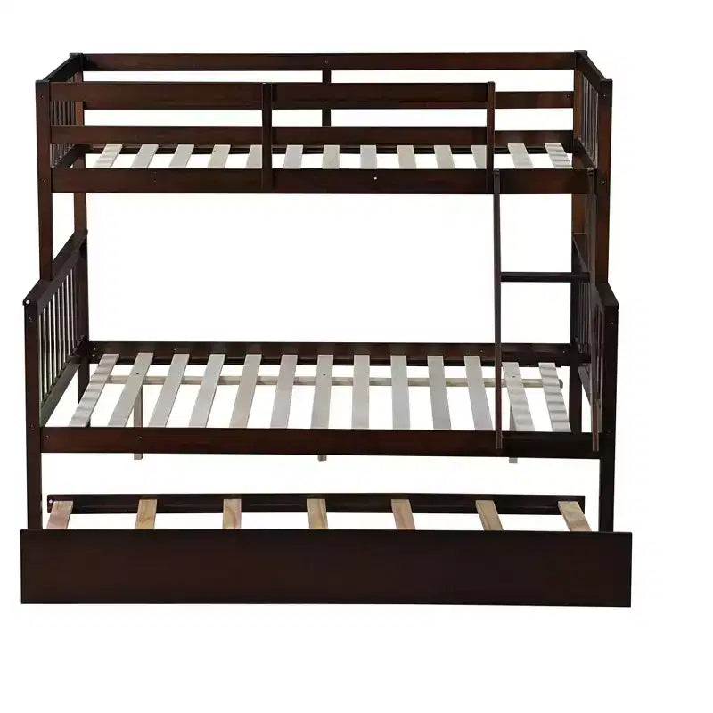 Lit superposé jumeau sur grand, détachable, avec lit gigogne pour enfants et adolescents, lit superposé en bois avec échelle et garde-corps, séparable en 2 lits.